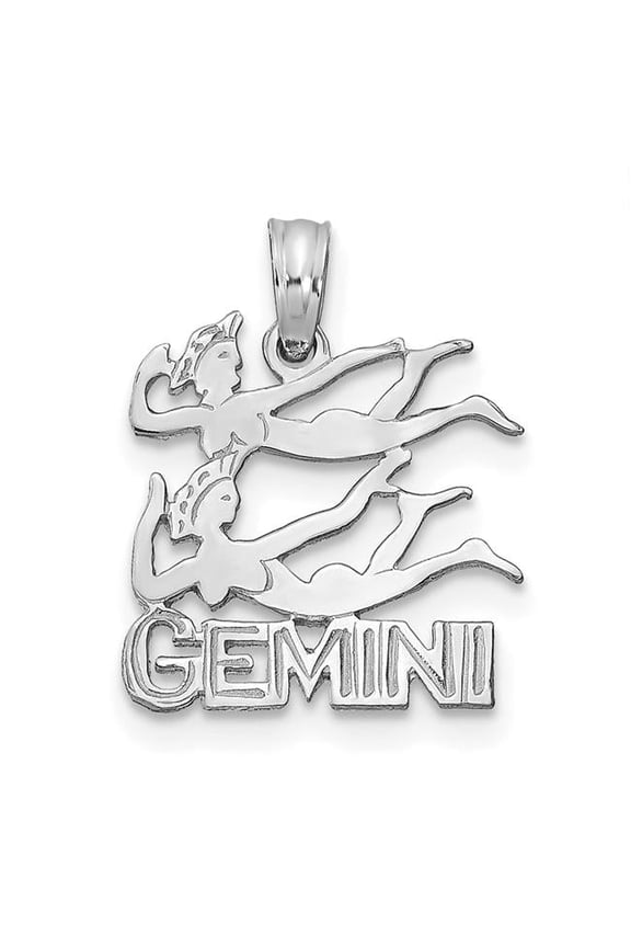 14K White Gold Gemini Zodiac Charm