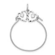 Finest Gold 14K White Gold Heart Charm Holder