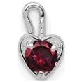 thumbnail image 1 of Finest Gold 14K White Gold July Synthetic Birthstone Heart Charm, 1 of 3