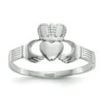 thumbnail image 1 of Finest Gold 14K White Gold Ladies Claddagh Ring, Size 6, 1 of 7