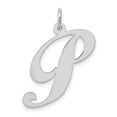 thumbnail image 1 of Finest Gold 14K White Gold Large Fancy Script Letter P Initial Charm, 1 of 3