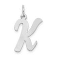 thumbnail image 1 of 14K White Gold Large Size Fancy Script Design Letter K Initial Pendant, 1 of 6