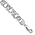 thumbnail image 1 of Finest Gold 14K White Gold Lite 8 mm Triple Link Charm 7.5 in. Bracelet, 1 of 3