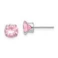 thumbnail image 1 of Finest Gold 14K White Gold Madi K 6.5 mm Pink CZ Post Earrings, 1 of 3