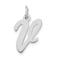 thumbnail image 1 of 14k White Gold Medium Script Letter V Initial Charm YC661V, 1 of 3