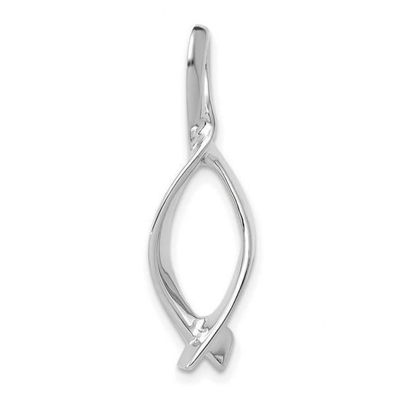Finest Gold 14K White Gold Omega Slide Pendant