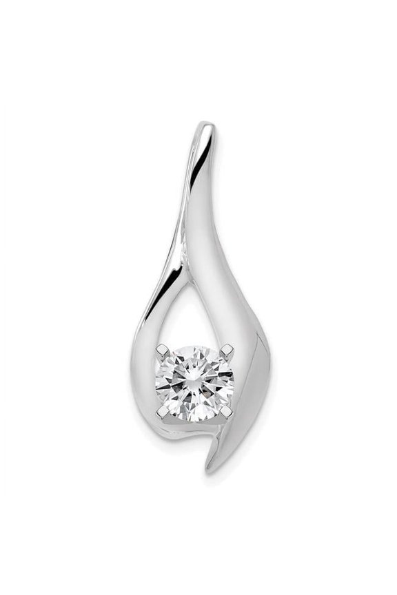 14K White Gold Peg Set Diamond Slide Pendant Mounting