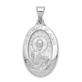 thumbnail image 1 of Finest Gold 14K White Gold Polish Satin Sacred Heart Jesus Hollow Pendant, 1 of 2