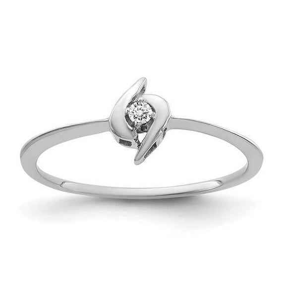 14k White Gold Polished AA Diamond Ring Y1658AA