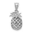 thumbnail image 1 of Finest Gold 14K White Gold Polished & Diamond-Cut 3D Pineapple Pendant, 1 of 3