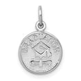 thumbnail image 1 of Finest Gold 14K White Gold Polished Graduation Disc Charm, 1 of 3