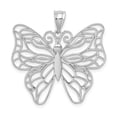 thumbnail image 1 of 14k White Gold Casted Open Back Solid Polished Finish Large Butterfly Charm Pendant, 1 of 2