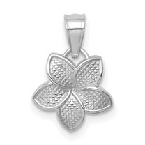 Finest Gold 14K White Gold Polished Mini Plumeria Pendant