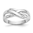 thumbnail image 1 of 14k White Gold Solid Polished X Dome Ring Size 6.5 Ring for Women - 3.8 Grams, 1 of 5