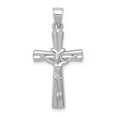 thumbnail image 1 of Finest Gold 14K White Gold Reversible Crucifix Pendant, 1 of 4