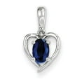 thumbnail image 1 of Finest Gold 14K White Gold Sapphire & Diamond Heart Pendant, 1 of 3