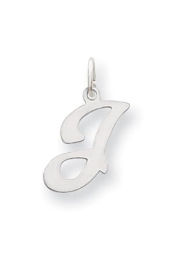 Finest Gold 14K White Gold Script Letter J Initial Charm