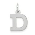 thumbnail image 1 of 14k White Gold Solid Polished Laser-cut Small Block Intial D Charm 16.6x10.6mm Pendant Necklace for Women, 1 of 4