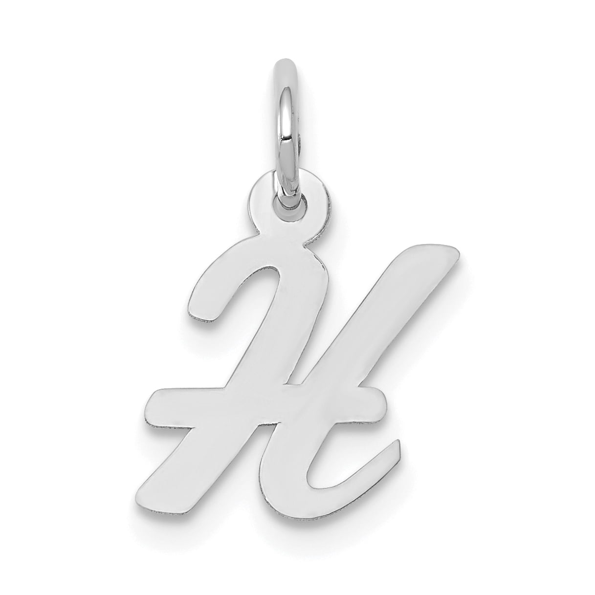 Finest Gold 14K White Gold Small Script Letter H Initial Charm ...