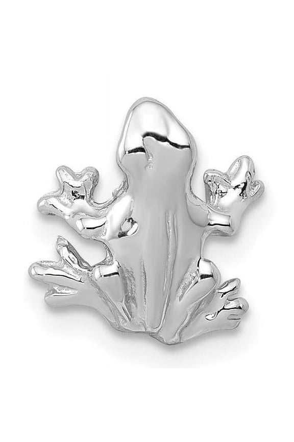 14K White Gold Solid Polished 3-D Frog Charm