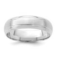 thumbnail image 1 of 14k White Gold 6mm Standard Weight Comfort Fit Brushed Satin Line Edge Wedding Band Size 7 WB108S, 1 of 4