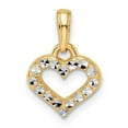 thumbnail image 1 of Finest Gold 14K & White Rhodium Diamond-cut Heart Pendant, 1 of 1