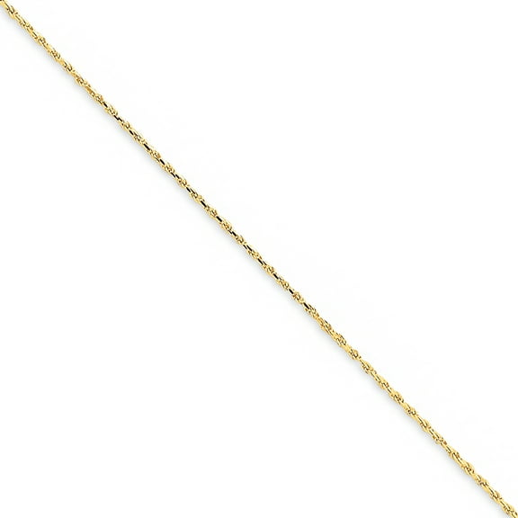 Primal Gold 14 Karat Yellow Gold 1.15mm Diamond-cut Machine-made Rope Chain Bracelet