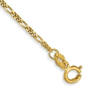 FINEST GOLD 14k Yellow Gold 1.25mm Figaro Pendant Chain
