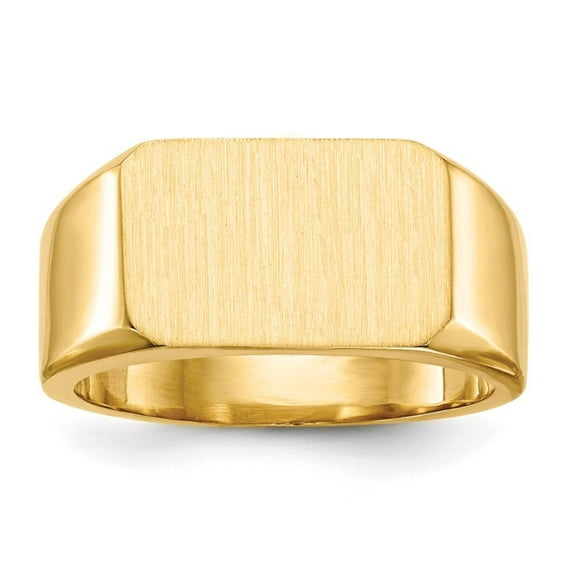 14k Yellow Gold Polished Solid Back Mens Signet Ring Size 10 Ring for Men - 12.0 Grams