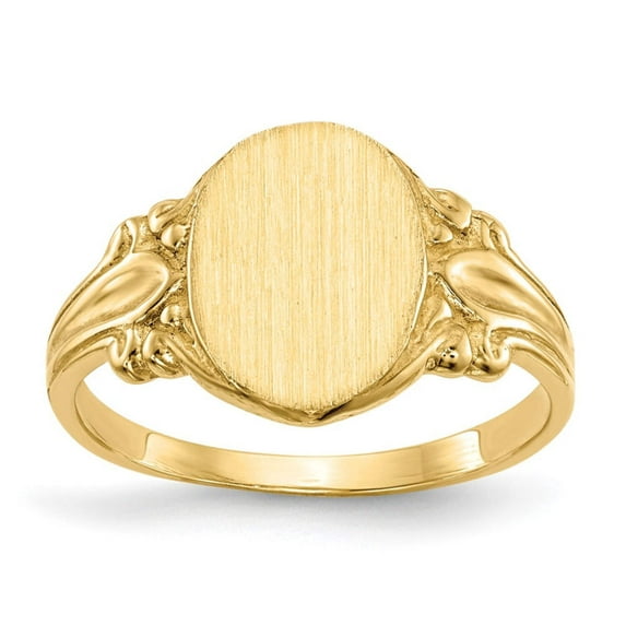 14k 8.0x10.0mm Closed Back Signet Ring RS167