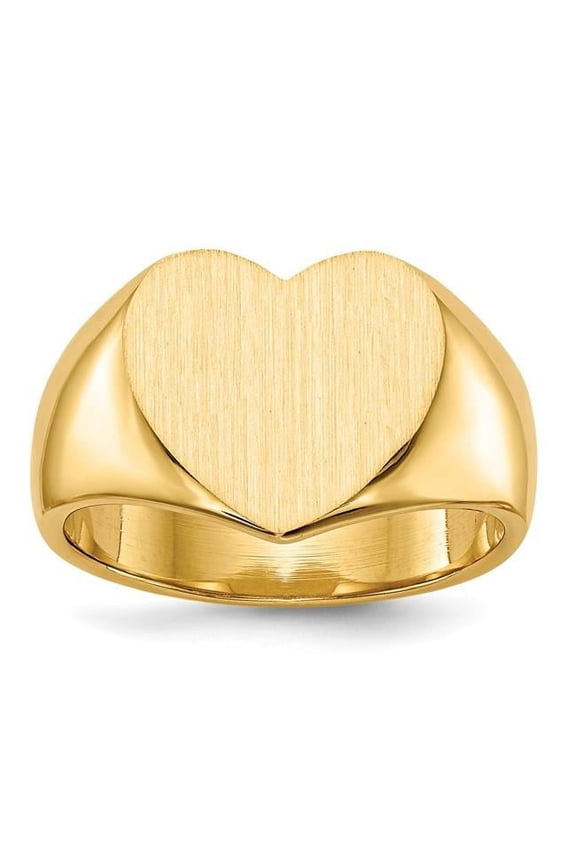 14k Yellow Gold Polished Solid Back Signet Ring Size 6 - 7.0 Grams -  Jewelry Gift for Mom