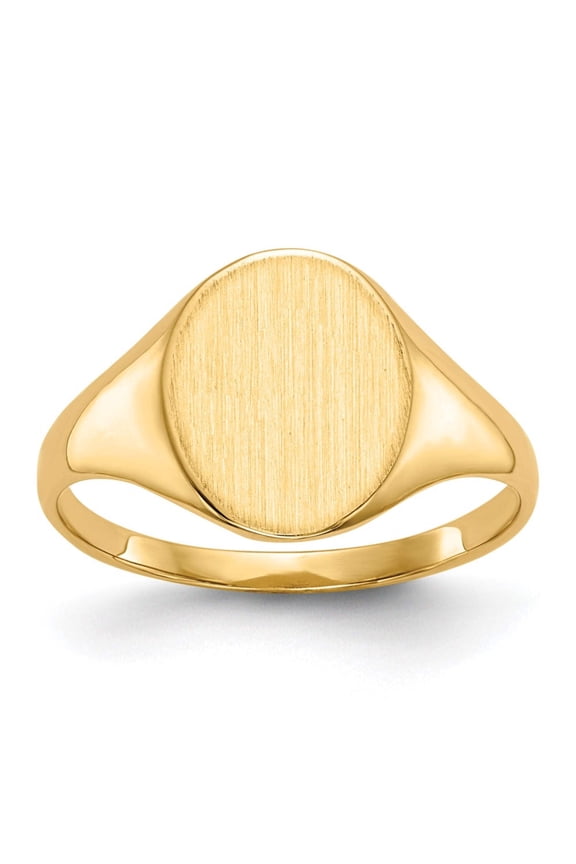14k 9.5x11.0mm Oval Closed Back Signet Ring RS101