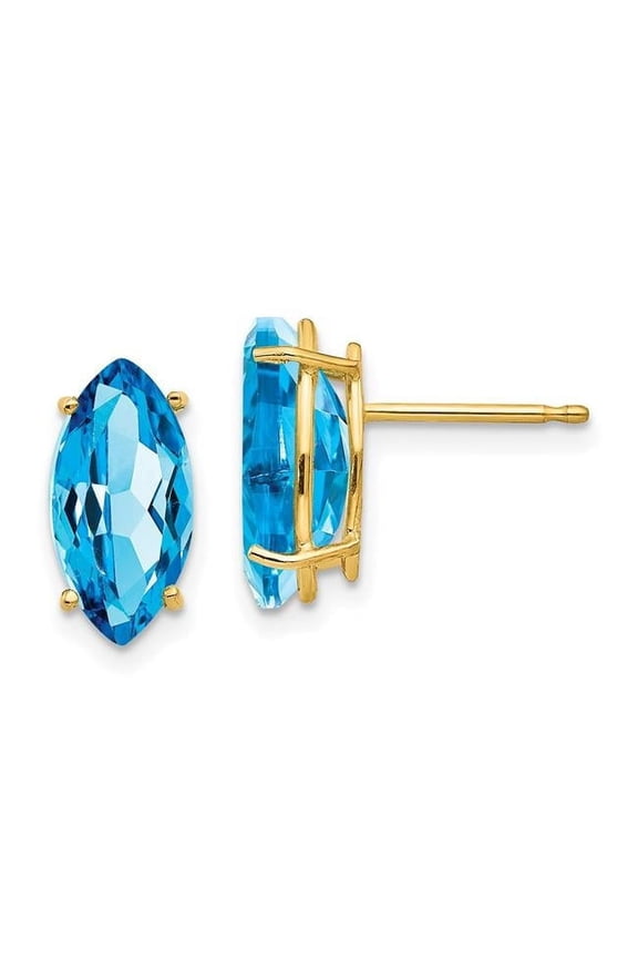 14K Yellow Gold 12 x 6 mm Marquise Earring Mountings