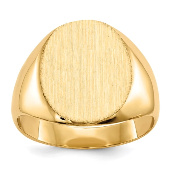 14k 12.0x13.5mm Oval Closed Back Signet Ring RS142