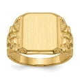 thumbnail image 1 of Finest Gold 14K Yellow Gold 14 x 13 mm Open Back Mens Signet Ring - Size 10, 1 of 5
