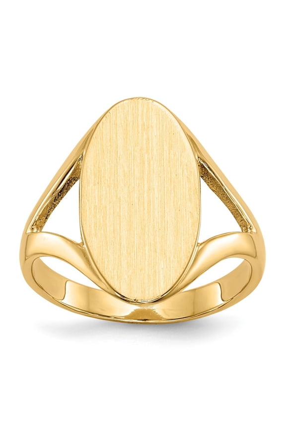14k 9.0x16.5mm Closed Back Signet Ring RS185