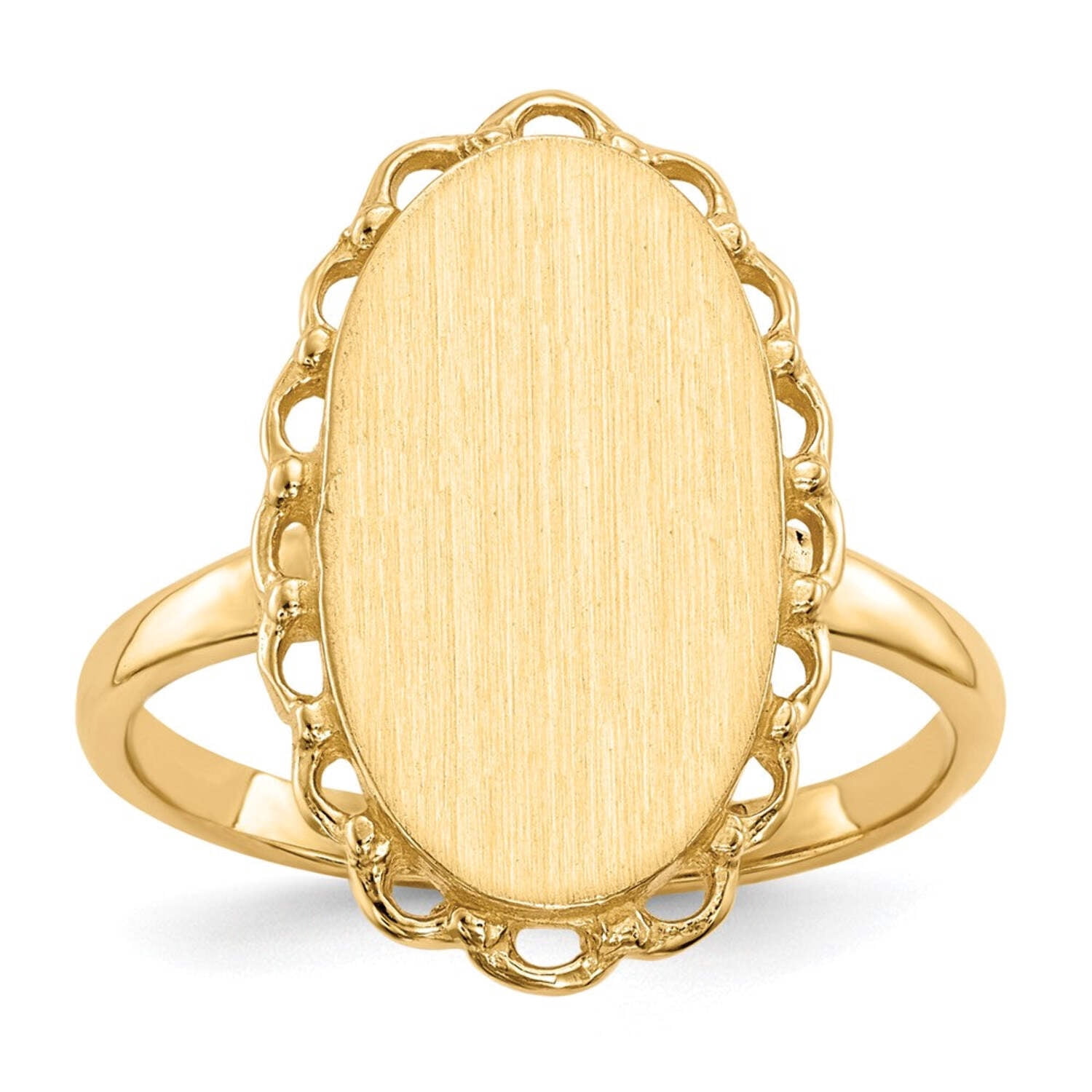 Open Signet Ring 14k 9.0x16.0mm Open Back Signet Ring RS203 - Walmart.com
