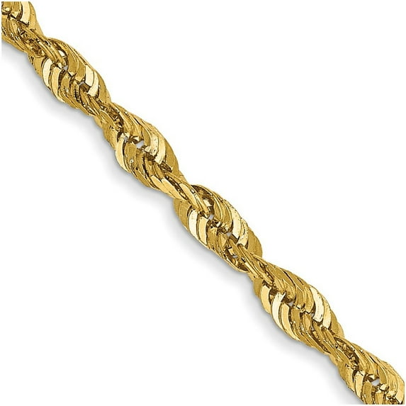 The Black Bow 2.5mm, 14k Yellow Gold Light Diamond Cut Rope Chain Necklace, 24 Inch