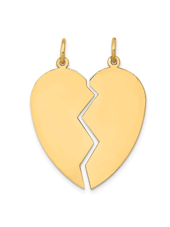 14K 2 piece Heart Charm