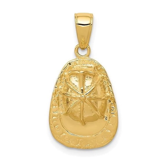 Finest Gold 14K Yellow Gold 3-D Firefighter Hat Pendant