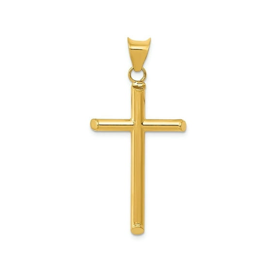 Primal Gold 14K Yellow Gold 3-D Hollow Cross Pendant
