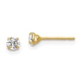 thumbnail image 1 of Finest Gold 14K Yellow Gold 3 mm Round CZ Post Earrings, 1 of 3