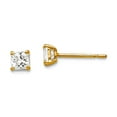 thumbnail image 1 of Finest Gold 14K Yellow Gold 3 mm Square CZ Post Earrings, 1 of 2