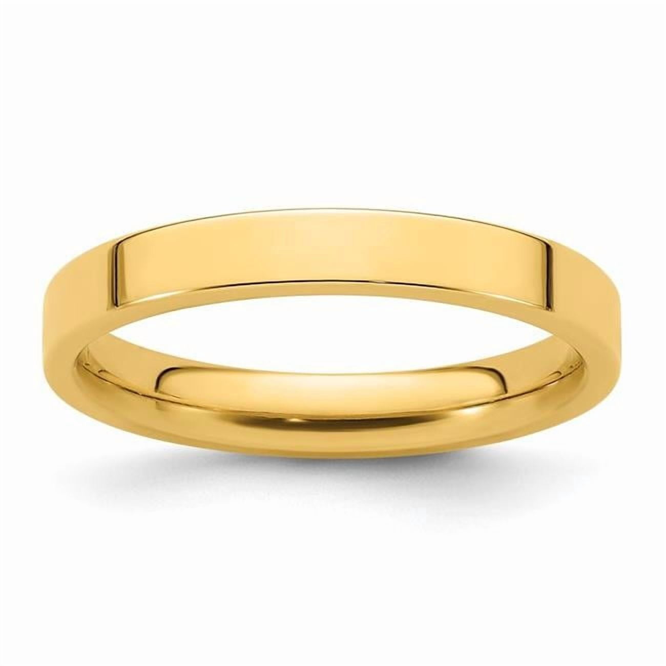 14k Yellow Gold Solid Polished 3mm Standard Flat Comfort-Fit Band Size 7.5 Ring Ring for Women and Men