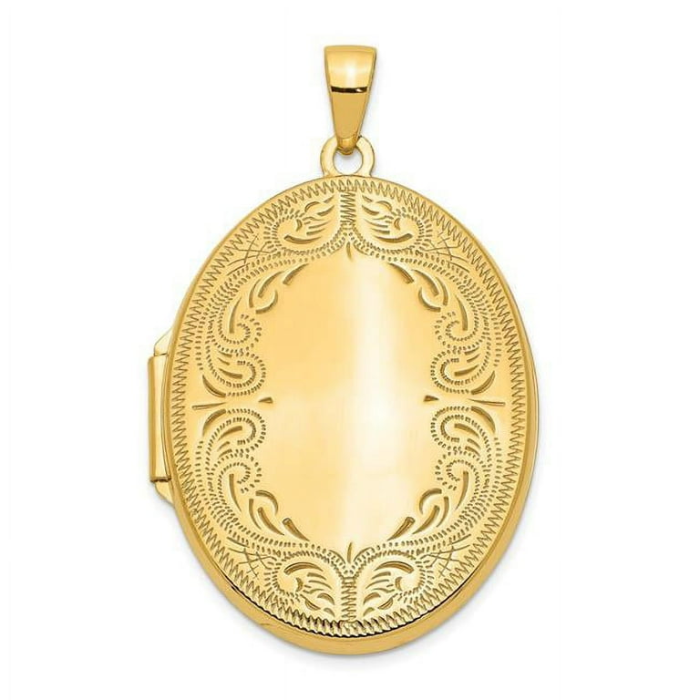 14k solid on sale gold locket necklace