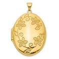 thumbnail image 1 of Lockets 14K Floral Border 33mm Oval Locket, 1 of 3
