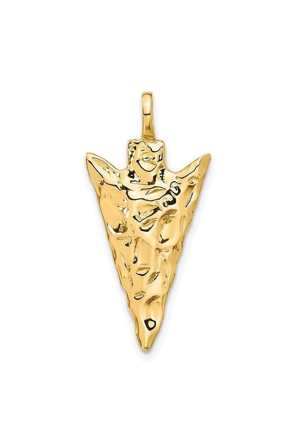 14K Yellow Gold 3D Arrow Head Charm