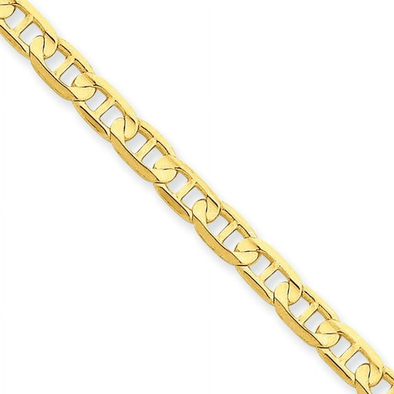 Primal Gold 14 Karat Yellow Gold 4.5mm Concave Anchor Chain Bracelet