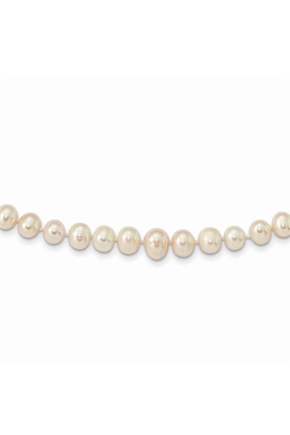 14K Yellow Gold 4-9 mm White Freshwater Cultured Pearl Graduated 18 in. Necklace