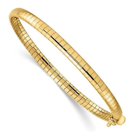 Finest Gold 14K Yellow Gold 4 mm Domed Omega 7 in. Bracelet